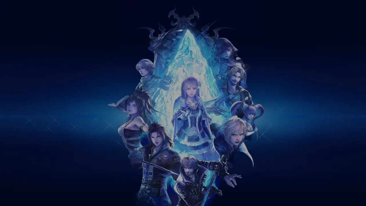 Final Fantasy Resonance heroes gathered around a luminous crystal