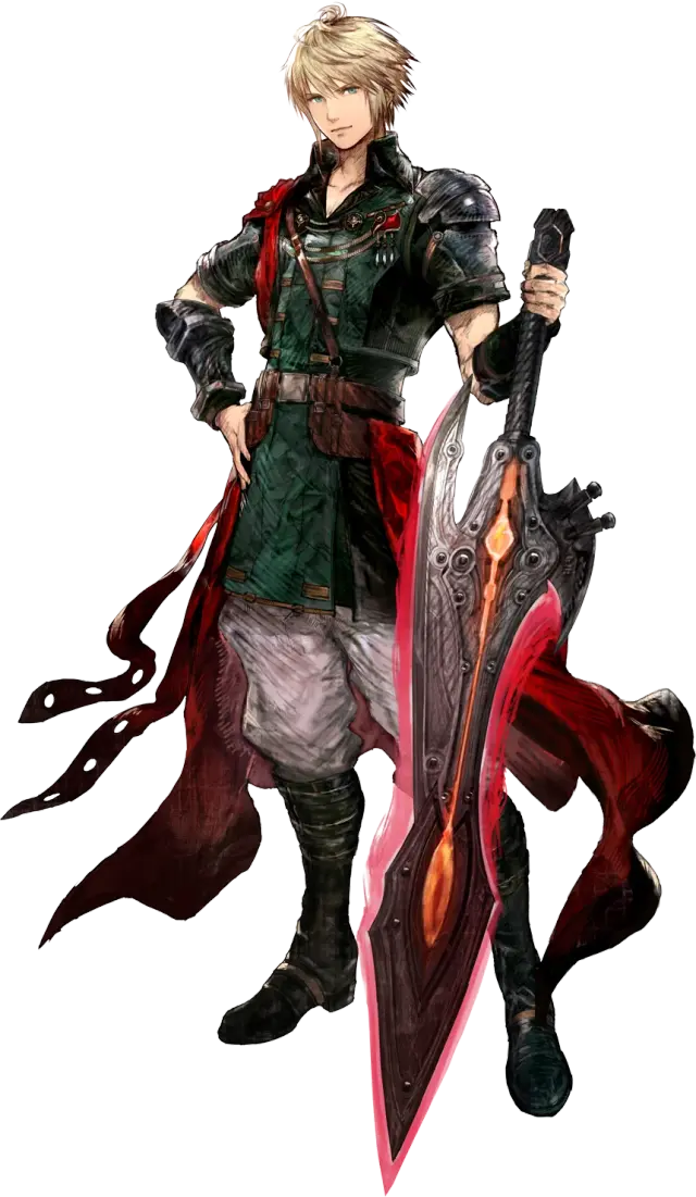 Rain, the protagonist of Final Fantasy Resonance, holding his sword