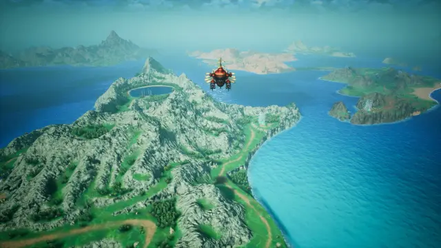 Airship flying above the world of Lapis